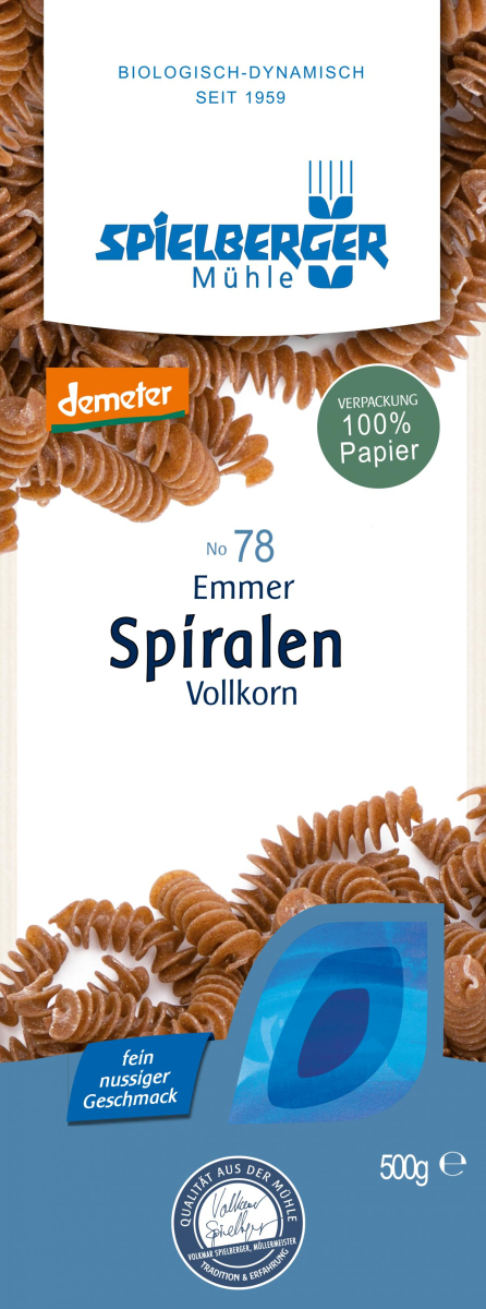 Emmer Spiralen, Vollkorn, demeter