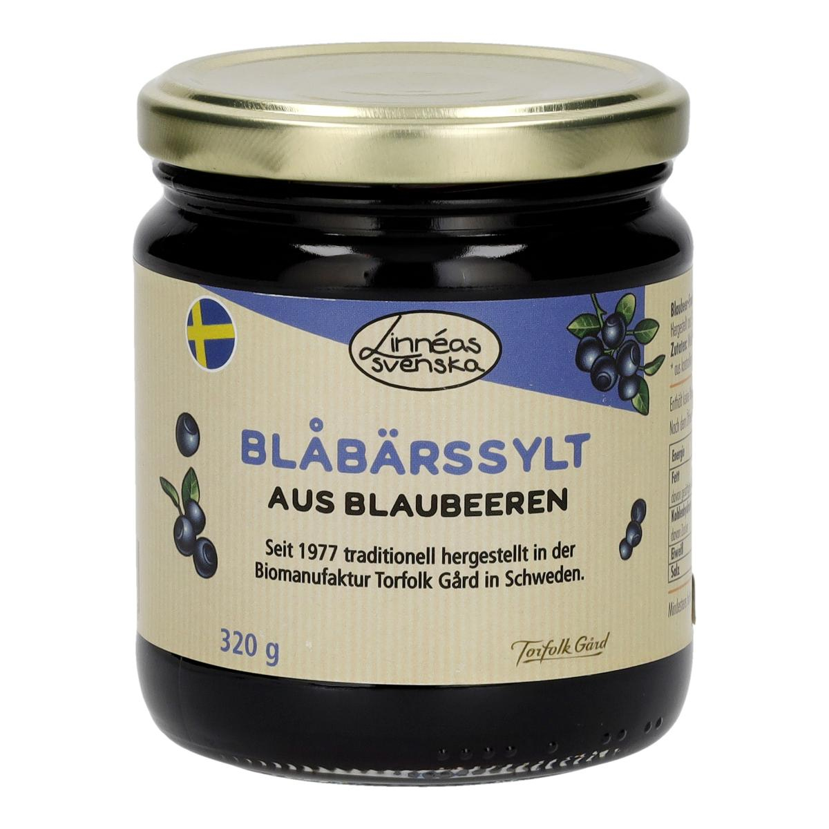 Blåbärssylt, Fruchtaufstrich aus Blaubeeren, kbA
