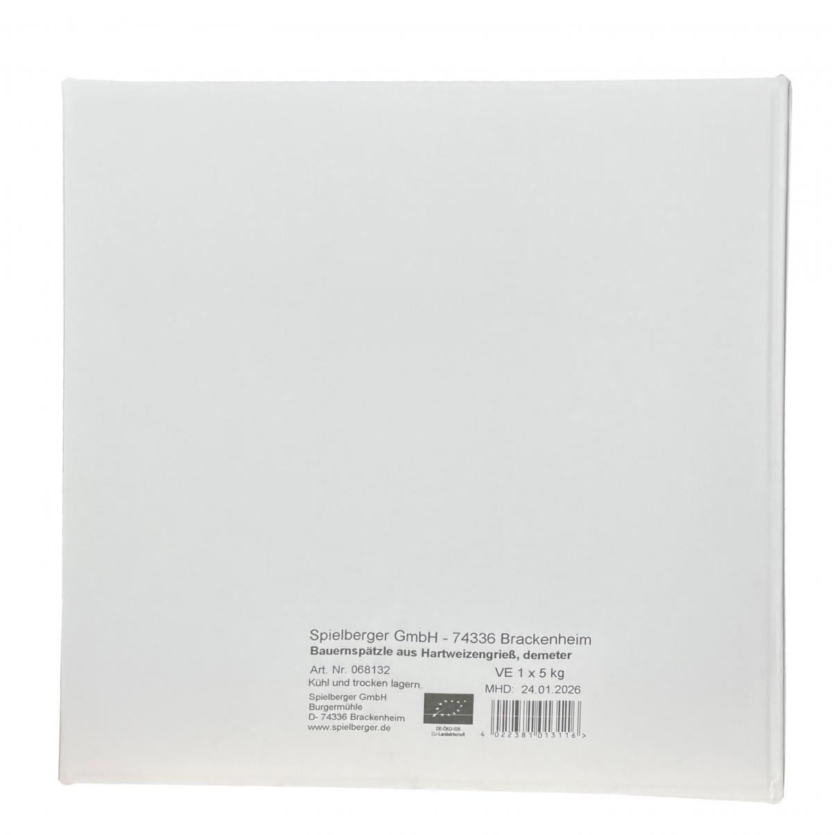 Bauernspätzle aus Hartweizengrieß, demeter