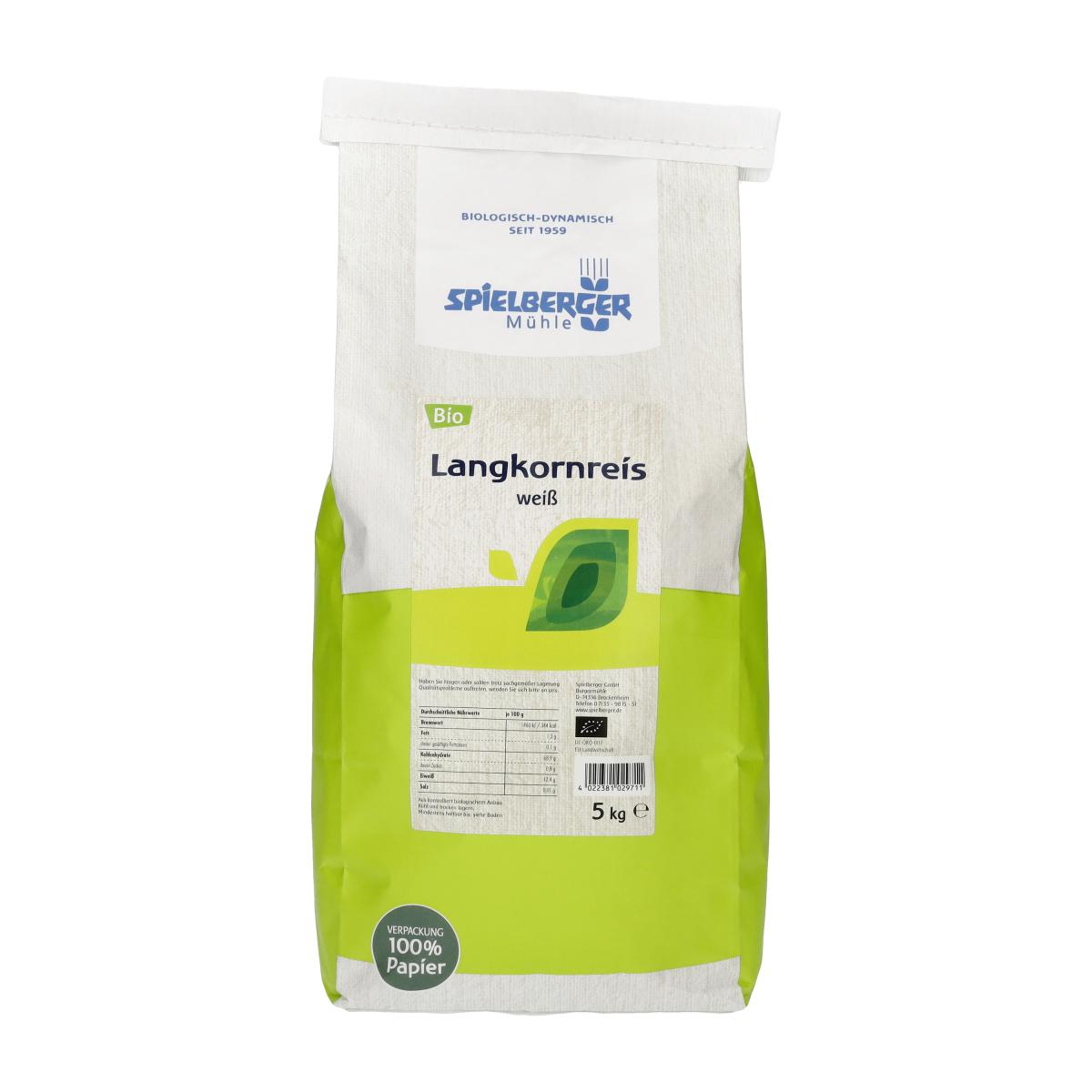 Langkornreis, weiß, kbA