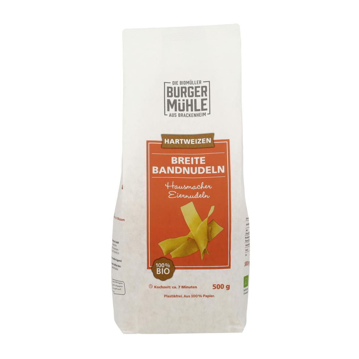 Breite Bandnudeln aus Hartweizengrieß mit Ei, kbA