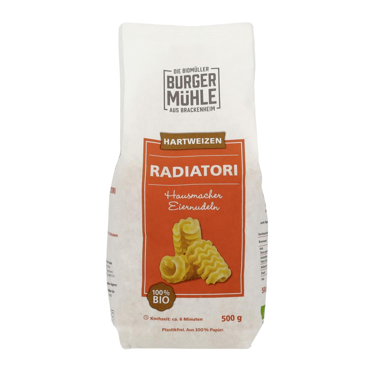 Radiatori aus Hartweizengrieß mit Ei, kbA