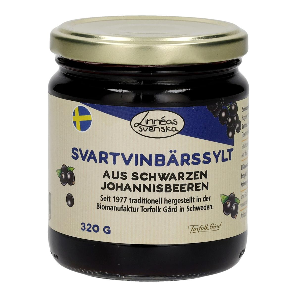 Svartvinbärssylt, Fruchtaufstrich aus Schwarze Johannisbeeren, kbA