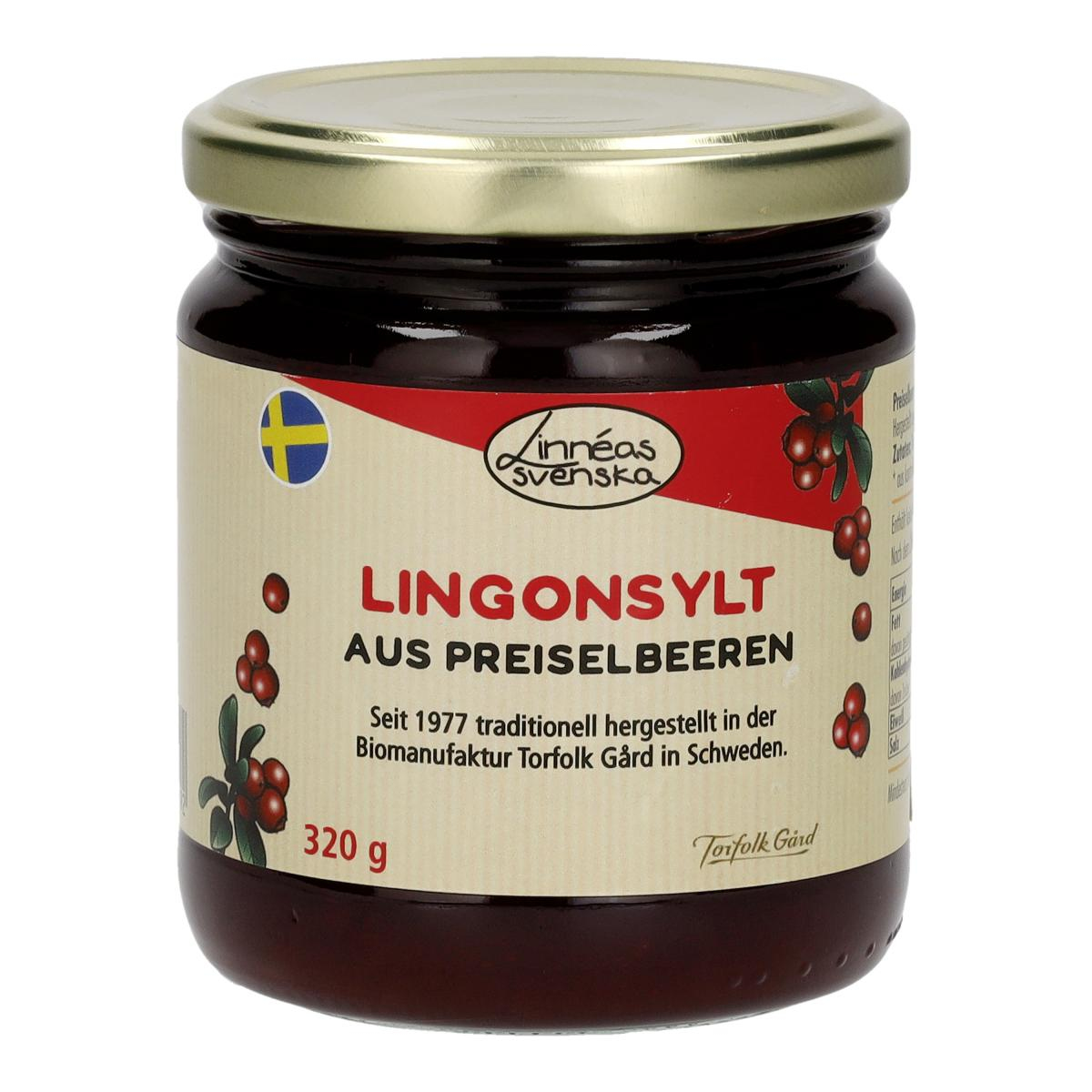 Lingonsylt, Fruchtaufstrich aus Preiselbeeren, kbA